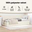 vidaXL Sarokágy keret fejtámlával Krém 80 cm x 200 cm Bársony