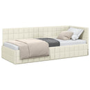 vidaXL Sarokágy keret fejtámlával Krém 80 cm x 200 cm Bársony