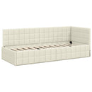 vidaXL Sarokágy keret fejtámlával Krém 80 cm x 200 cm Bársony