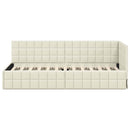vidaXL Sarokágy keret fejtámlával Krém 80 cm x 200 cm Bársony