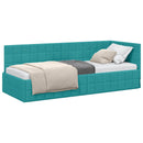 vidaXL Sarokágy keret fejtámlával Türkiz 80 cm x 200 cm Bársony