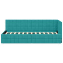 vidaXL Sarokágy keret fejtámlával Türkiz 80 cm x 200 cm Bársony