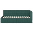 vidaXL Sarokágy keret fejtámlával Sötétzöld 90 cm x 190 cm Bársony