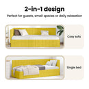vidaXL Sarokágy keret fejtámlával Sárga 90 cm x 190 cm Bársony