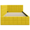 vidaXL Sarokágy keret fejtámlával Sárga 90 cm x 190 cm Bársony
