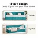 vidaXL Sarokágy keret fejtámlával Türkiz 90 cm x 190 cm Bársony