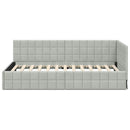 vidaXL Sarokágy keret fejtámlával Világosszürke 90 cm x 200 cm szövet