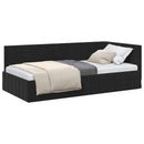 vidaXL Sarokágy keret fejtámlával Fekete 90 cm x 200 cm Bársony