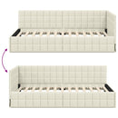 vidaXL Sarokágy keret fejtámlával Krém 90 cm x 200 cm szövet