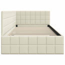 vidaXL Sarokágy keret fejtámlával Krém 90 cm x 200 cm szövet