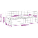 vidaXL Sarokágy keret fejtámlával Krém 90 cm x 200 cm szövet