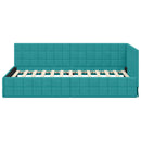 vidaXL Sarokágy keret fejtámlával Türkiz 90 cm x 200 cm Bársony