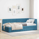 vidaXL Sarokágy keret fejtámlával Kék 100 cm x 200 cm Bársony