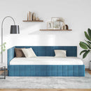 vidaXL Sarokágy keret fejtámlával Kék 100 cm x 200 cm Bársony