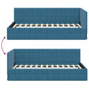 vidaXL Sarokágy keret fejtámlával Kék 100 cm x 200 cm Bársony