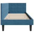 vidaXL Sarokágy keret fejtámlával Kék 80 cm x 200 cm Bársony