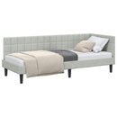 vidaXL Sarokágy keret fejtámlával Világosszürke 80 cm x 200 cm Bársony
