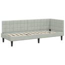 vidaXL Sarokágy keret fejtámlával Világosszürke 80 cm x 200 cm Bársony