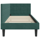 vidaXL Sarokágy keret fejtámlával Sötétzöld 80 cm x 200 cm Bársony