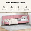 vidaXL Sarokágy keret fejtámlával Rózsaszín 80 cm x 200 cm Bársony