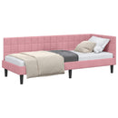 vidaXL Sarokágy keret fejtámlával Rózsaszín 80 cm x 200 cm Bársony