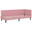 vidaXL Sarokágy keret fejtámlával Rózsaszín 80 cm x 200 cm Bársony