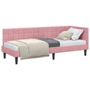 vidaXL Sarokágy keret fejtámlával Rózsaszín 80 x 200 cm Bársony