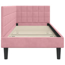 vidaXL Sarokágy keret fejtámlával Rózsaszín 80 cm x 200 cm Bársony