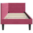 vidaXL Sarokágy keret fejtámlával Bordó 80 cm x 200 cm Bársony
