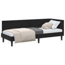 vidaXL Sarokágy keret fejtámlával Fekete 80 cm x 200 cm Bársony