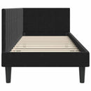 vidaXL Sarokágy keret fejtámlával Fekete 80 cm x 200 cm Bársony