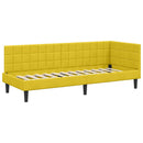 vidaXL Sarokágy keret fejtámlával Sárga 80 cm x 200 cm Bársony
