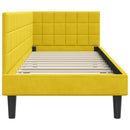 vidaXL Sarokágy keret fejtámlával Sárga 80 cm x 200 cm Bársony