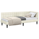 vidaXL Sarokágy keret fejtámlával Krém 80 cm x 200 cm Bársony