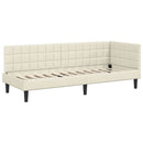 vidaXL Sarokágy keret fejtámlával Krém 80 cm x 200 cm szövet