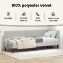 vidaXL Sarokágy keret fejtámlával Világosszürke 90 cm x 190 cm Bársony