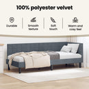 vidaXL Sarokágy keret fejtámlával Sötétszürke 90 cm x 190 cm Bársony