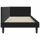 vidaXL Sarokágy keret fejtámlával Fekete 90 cm x 190 cm Bársony