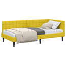 vidaXL Sarokágy keret fejtámlával Sárga 90 cm x 190 cm Bársony