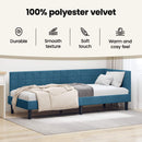 vidaXL Sarokágy keret fejtámlával Kék 90 cm x 200 cm Bársony