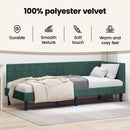 vidaXL Sarokágy keret fejtámlával Sötétzöld 90 cm x 200 cm Bársony