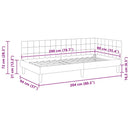 vidaXL Sarokágy keret fejtámlával bordó 90 x 200 cm Bársony