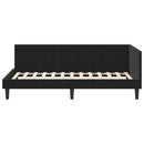 vidaXL Sarokágy keret fejtámlával Fekete 90 cm x 200 cm Bársony