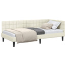 vidaXL Sarokágy keret fejtámlával Krém 90 cm x 200 cm Bársony