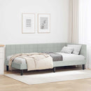 vidaXL Sarokágy keret Világosszürke 100 cm x 200 cm Bársony