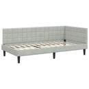 vidaXL Sarokágy keret Világosszürke 100 cm x 200 cm Bársony