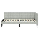 vidaXL Sarokágy keret fejtámlával Világosszürke 100 cm x 200 cm szövet