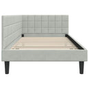 vidaXL Sarokágy keret Világosszürke 100 cm x 200 cm Bársony