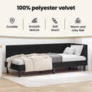 vidaXL Sarokágy keret fejtámlával Fekete 100 cm x 200 cm Bársony