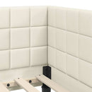 vidaXL Sarokágy keret fejtámlával Krém 100 x 200 cm Bársony